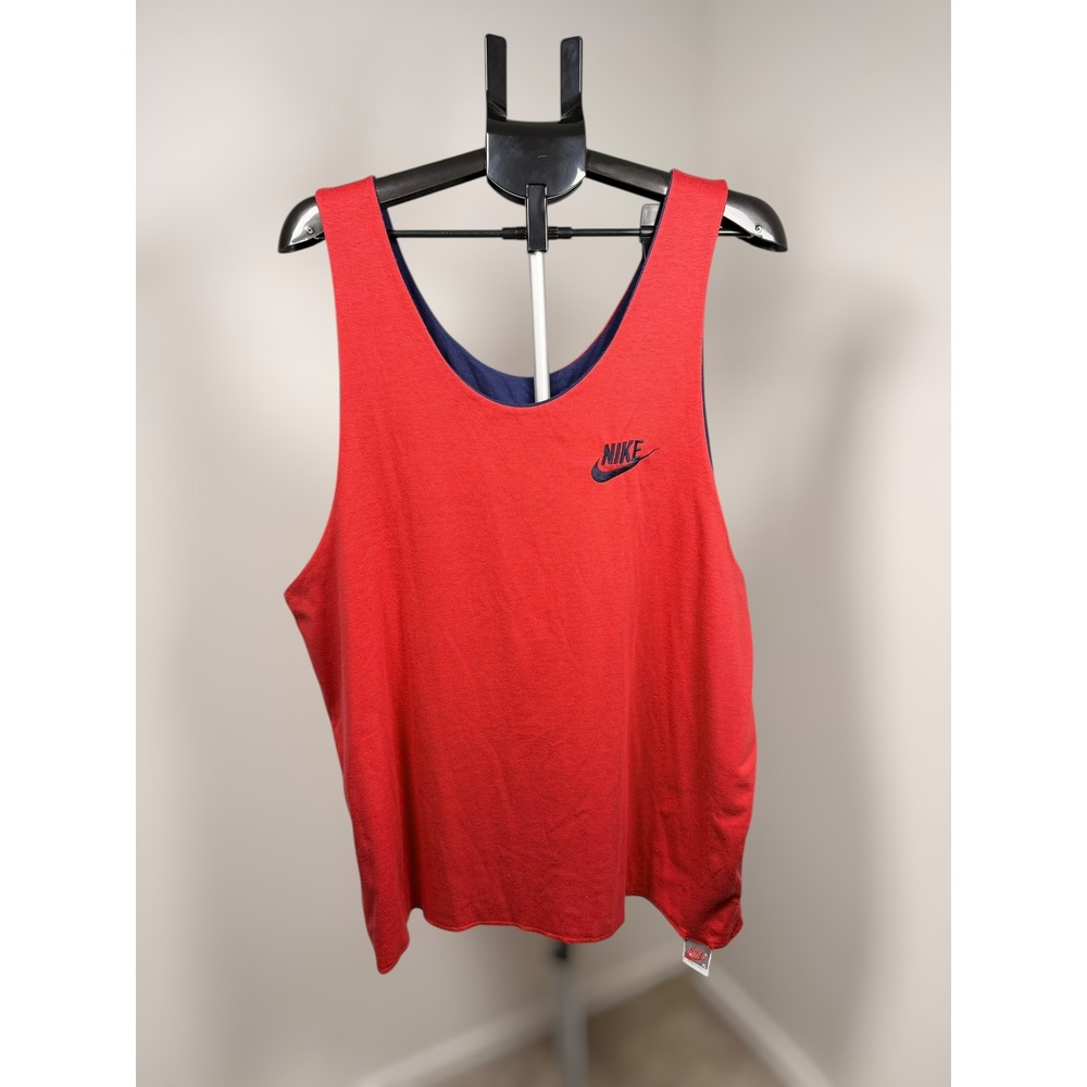 Vintage Nike Force Reversible Tank Top Mens Red Navy Blue Made in USA NK1218